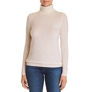 178$ C by Bloomingdale's Cashmere Turtleneck Sweater Size S Petal Pink